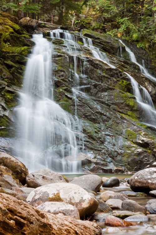 Preview: Snow Creek Falls In North Idaho Late Autumn With Rocks And Peaceful Scenery