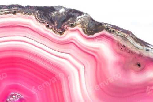Preview: Macro Of A Beautiful Pink Stone Cut And Polished With An Interesting Pattern