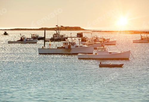 Preview: Lobster Fishing Boats In Maine, New England, Usa