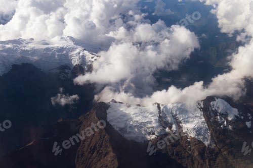 Preview: Peru - May 11 : Aerial View Of The Snow Caped Mountains Of Peru From An Airplane Flying From Lima