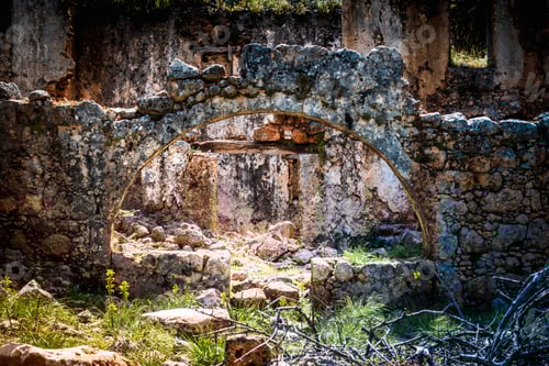 Preview: Historic District Arch And The Remains Of Stone Wall Abandoned On Crete Island