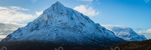 Preview: Landscape View Of Scotland And Buchaille Etive Mor At The Entrance To Glen Coe In Winter With Snow