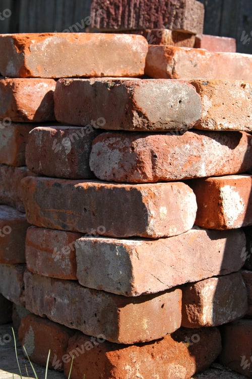 Preview: A Stack Of Old, Weathered Sandstone Bricks