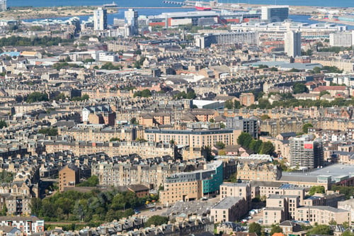 Preview: Edinburgh Scotland - September 13 2019: Amazing Views Of The City And Landscape From The Hills In