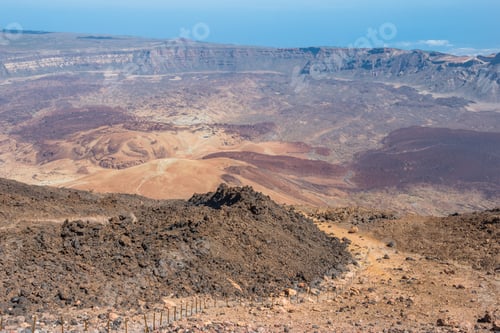 Preview: Panoramic View Of Mount Teide Largest Crater From The Peak Of It'S Volcano - Santa Cruz De