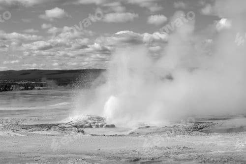 Preview: Geyser With Steam In Yellowstone