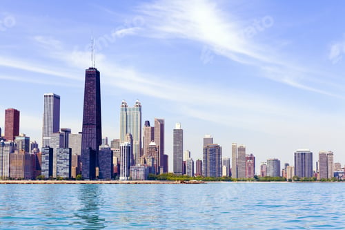 Preview: Chicago Skyline With Blue Clear Sky