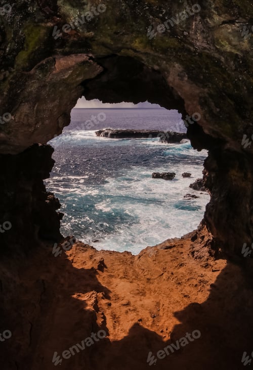 Preview: Chile Easter Island Isla De Pascua - Ana Kakenga Window Cave View