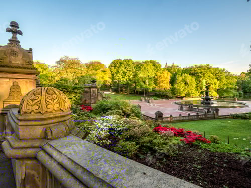 Preview: Bethesda Terrace And Fountain Overlook The Lake In New York City'S Central Park.