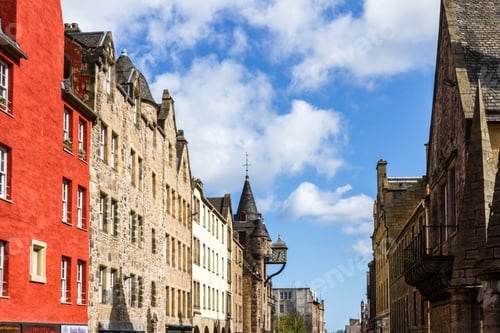 Preview: Edinburgh Scotland - September 13 2019: Building In The Old Town Section Of Canongate Including The