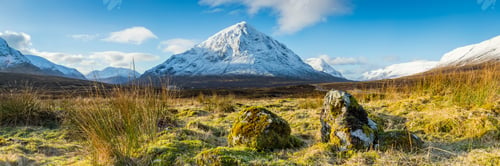 Preview: Panoramic Landscape View Of Buchaille Etive Mor And Glen Coe In The Highlands Of Scotland During