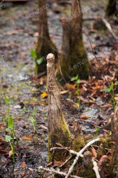 Preview: Cypress Knees Growing In A Swamp