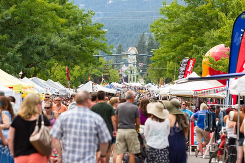 Preview: Coeur D' Alene, Idaho - August 01 : Crowds Of People Enjoying The Coeur D' Alene Street Fair
