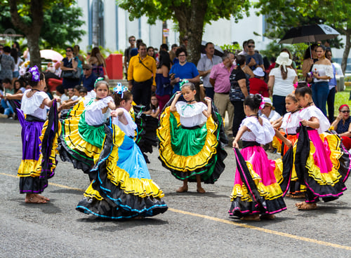 Preview: Tilaran, Costa Rica - September 15 : Young Children Celebrating Independence Day In Costa Rica With