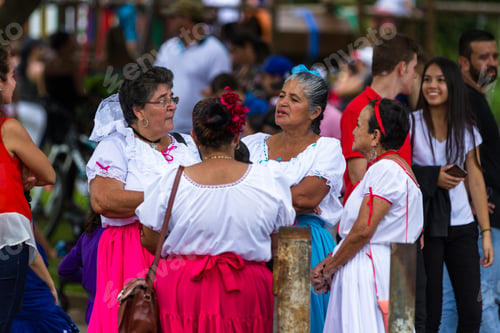 Preview: Tilaran, Costa Rica - September 15 : Ladies Meeting In The Town Square Celebrating Independence