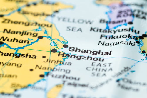 Preview: Close Up Of Shanghai On A World Map