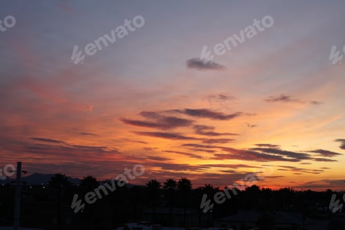 Preview: City Silhouettes Against A Colorful Sky 4947