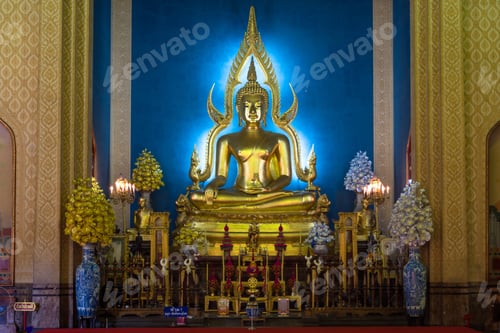 Preview: Wat Benchamabophit, Bangkok - A Golden Buddha Statue Inside The Marble Temple