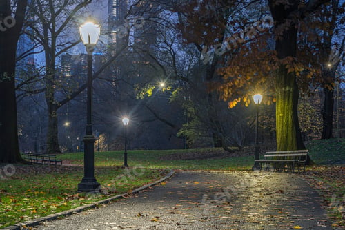 Preview: Central Park, New York City In Autumn At Dawn