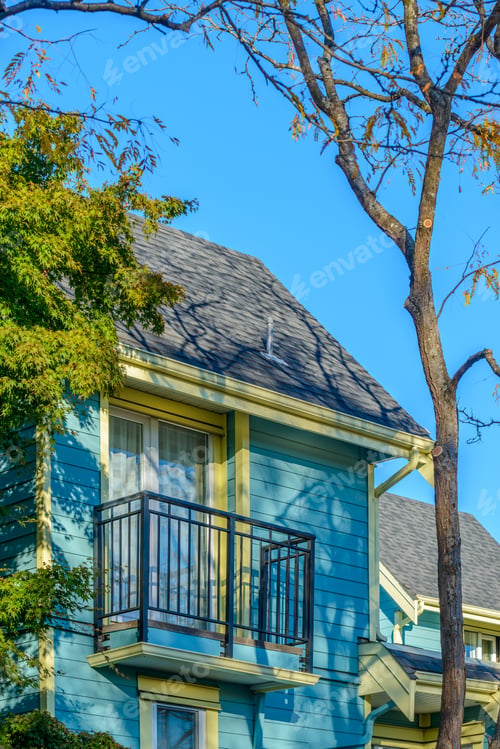Aperçu: A Perfect Neighborhood. Houses In Suburb At Summer In The North America. Fragment Of A Luxury House