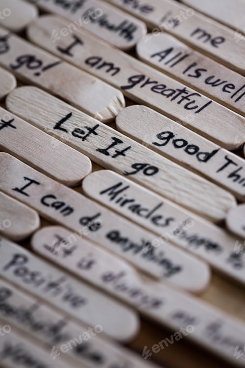 Preview: Close Up Of A Hand Written Message On A Popsicle Stick As A Self Esteem Building Concept