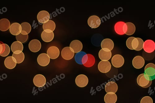Preview: Holiday Night Light Background - Bokeh Of Color - Man-Made Dots Of Celebration