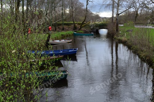 Preview: Great Collection Of Colorful Skiffs In Killarney National Forest.