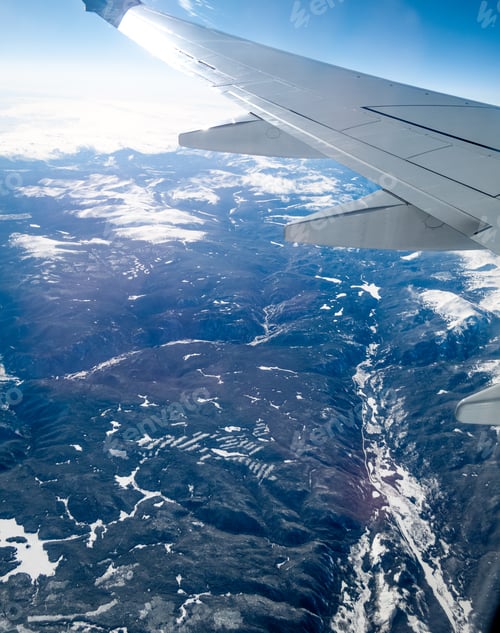 Preview: Aerial View Of Mountain Range Viewed From Airplane, Alberta'S Rockies, Canadian Rockies, Alberta