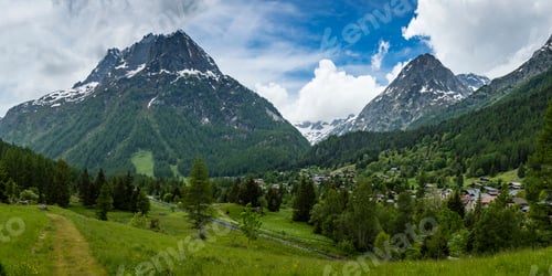 Preview: View Of The French Alps Near The Valley Of Chamonix On The Chemin Des Diligences Near Vallorcine