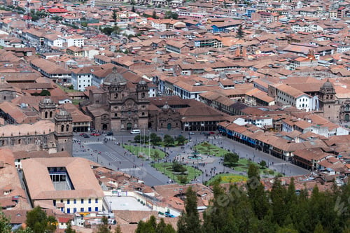 Preview: Cusco, Peru - May 14 : View Of The Cusco Cathedral And The Plaza De Armas From The Ancient Site Of