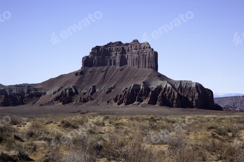 Preview: Rough Landscape Of Dry Desert With Weathered Stone, From Southern Utah For Background Or Texture