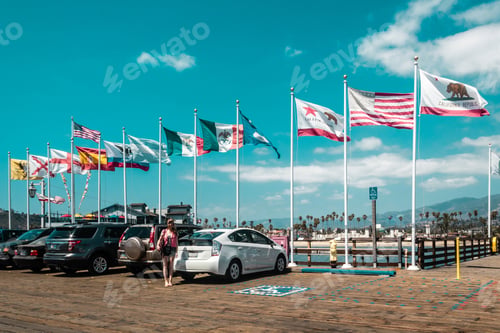 Preview: Photo Of Flags At California Pier