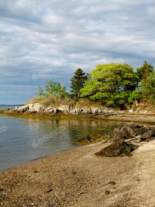 Preview: Rocky Shore On An Island Off Coastal Maine.