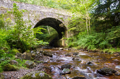 Preview: Banvie Bridge Near Pitlochry In The Scottish Highlands As The Fresh Water Water Runs Downstream