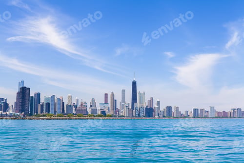 Preview: Chicago Skyline With Blue Clear Sky