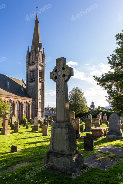 Preview: Scotland - September 07 2019: Grave Stones In The Old High Church In Inverness, Uk September 07