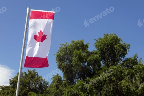 Preview: Canadian Flag Against The Sky