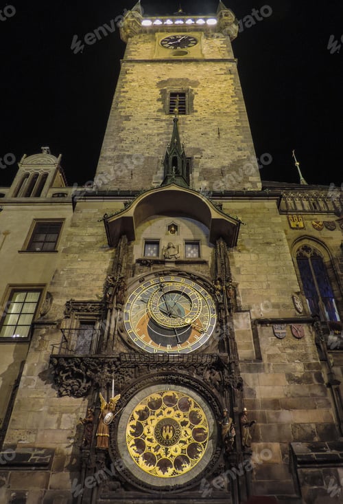 Preview: Night View Of Prague'S Iconic Astronomical Clock, Also Known As Orloj - Prague, Czech Republic