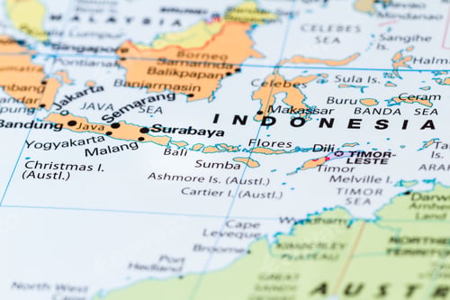 Preview: Close Up Of Bali And Other South Pacific Islands On A World Map