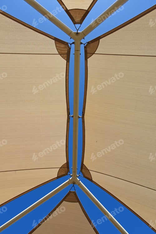 Preview: Looking Up At Sun Sail And Blue Sky