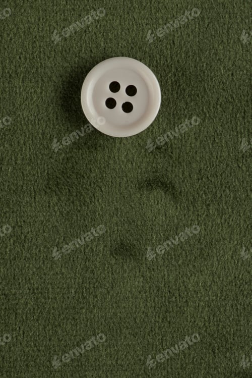 Preview: Clothes Sewing Button On A Green Fabric Swatch Background