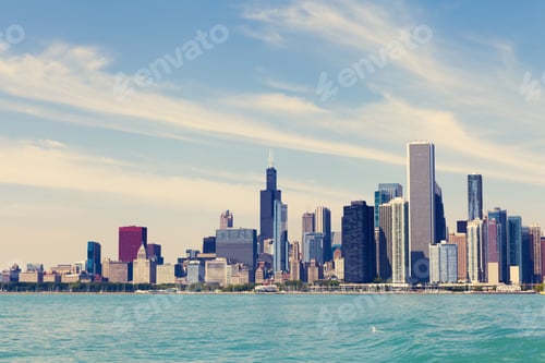 Preview: Chicago Skyline With Blue Clear Sky