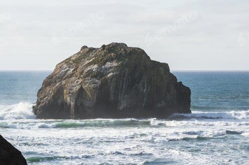 Preview: Close Up Of A Large Rock That Resembles The Profile Of A Human Face In Bandon Oregon