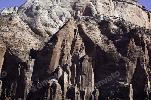 Preview: Landscape Of Rocky Mountain Against The Sky, At Sunrise, From Zion National Park, Utah