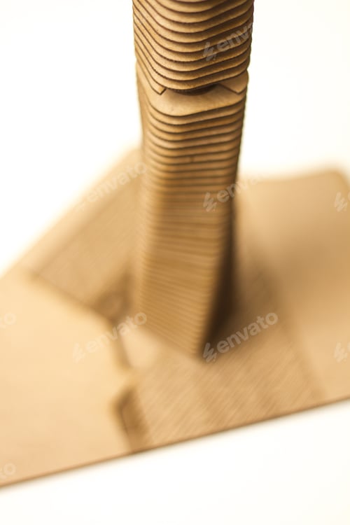 Preview: Architecture Model Of An Skyscraper In Wood Isolated. Several Levels Stories.