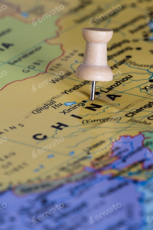 Preview: Close Up Of The Country Of China On A World Map To Be Used As A Concept