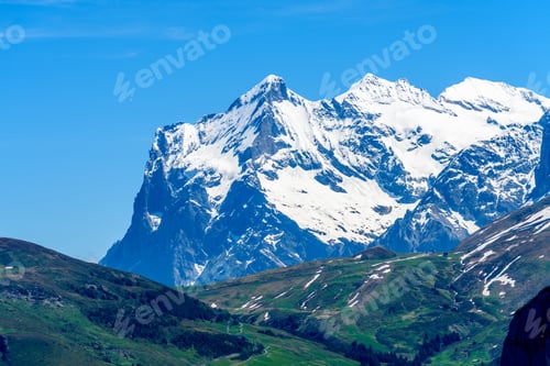 Preview: The Swiss Alps At Murren, Switzerland. Jungfrau Region. The Valley Of Lauterbrunnen From