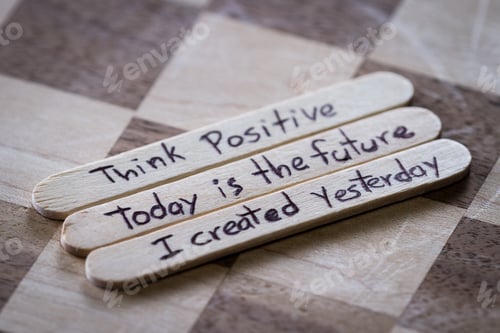 Preview: Close Up Of A Hand Written Message On A Popsicle Stick As A Self Esteem Building Concept