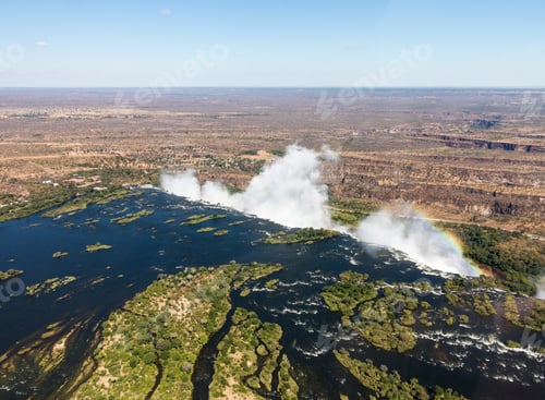 Preview: Victoria Falls (Or Mosi-Oa-Tunya - The Smoke That Thunders) Waterfall In Southern Africa On The