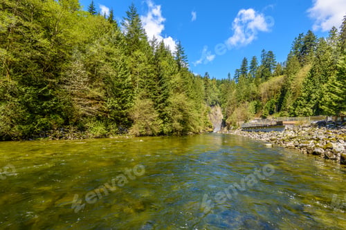 Preview: Beautiful Mountain River At The Capilano Park. North Vancouver, British Columbia, Canada.